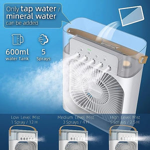 3-in-1 Air Humidifier Cooling USB Fan with LED Night Light - InspireLand