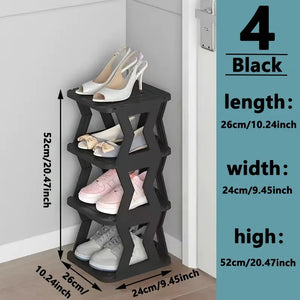 Space-Saving Hourglass Shoe Rack - InspireLand